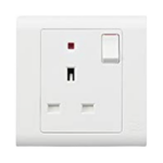 MK ESSENTIALS 13A SINGLE SOCKET WITH NEON-MV2657WHI
