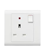 MK ESSENTIALS 13A SINGLE SOCKET WITH NEON-MV2657WHI