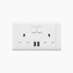 MK ESSENTIALS 13A DOUBLE SOCKET WITH USB-MV24344WHI - Image 2