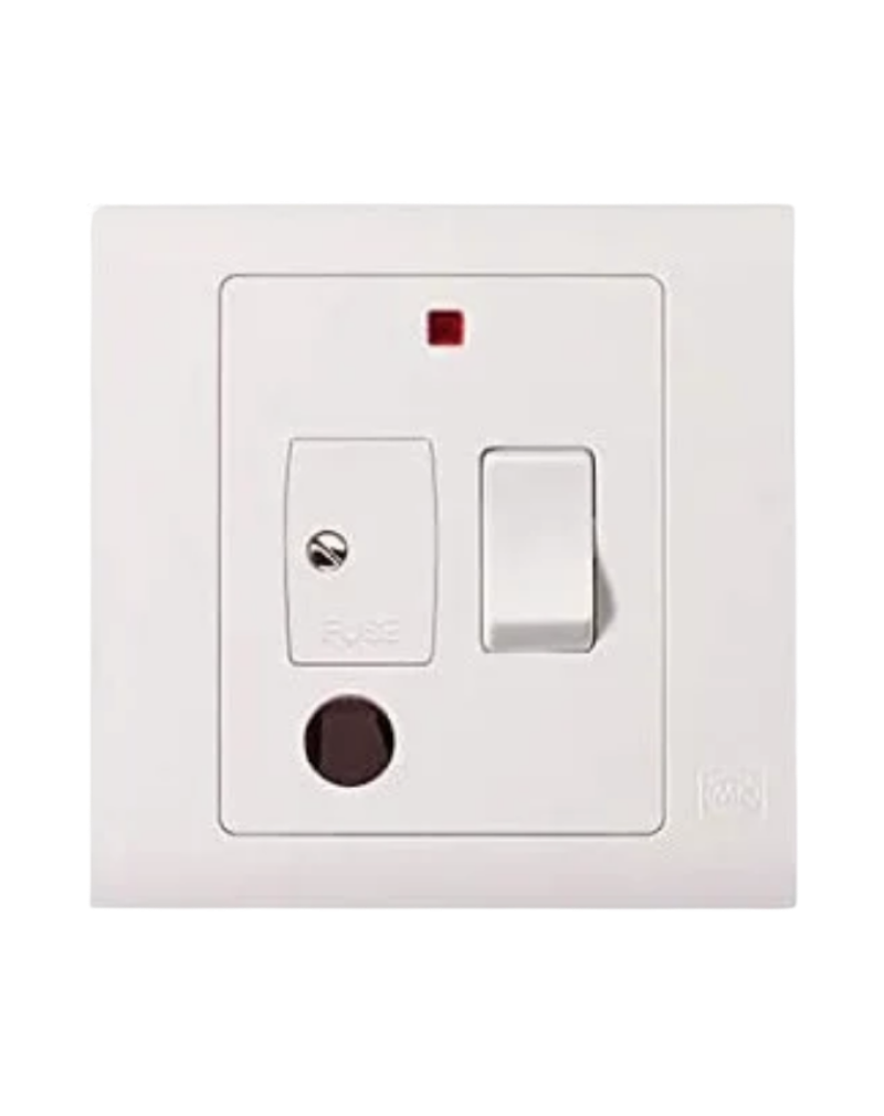 16 MK ESSENTIALS 13A SWITCHED FUSED CONN.UNIT WITH NEON-MV1042WHI - Image 1