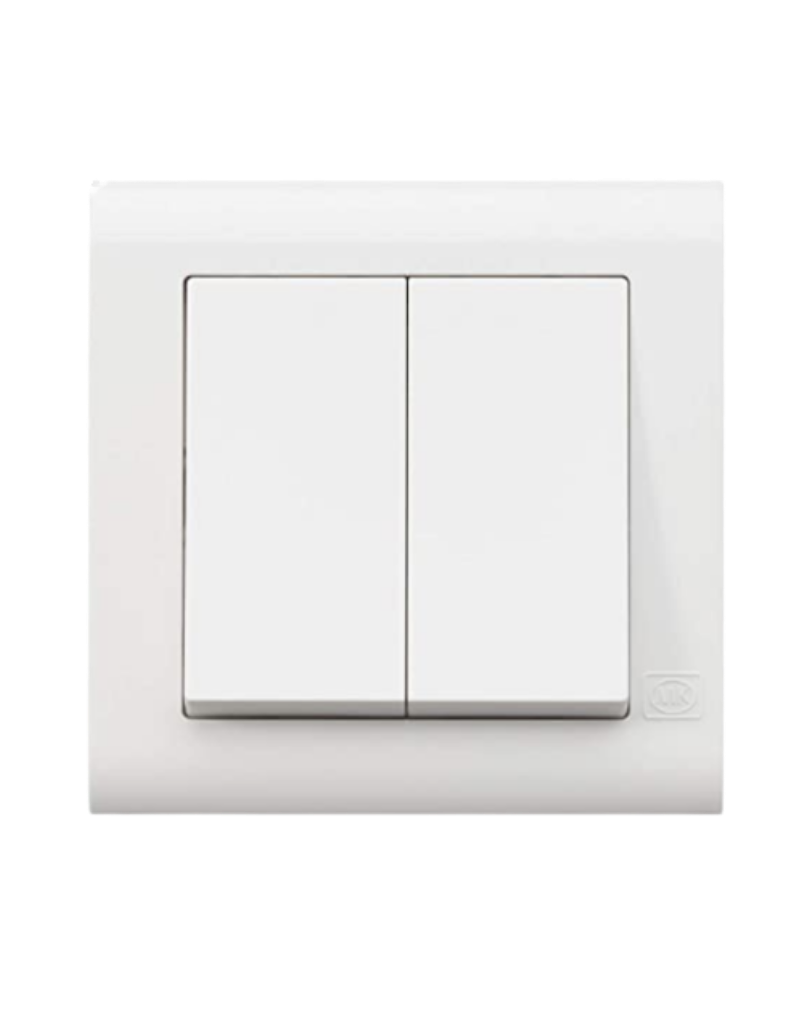 3 MK ESSENTIALS 2GANG 1WAY WIDE ROCKER-MV4782W1WHI - Image 1