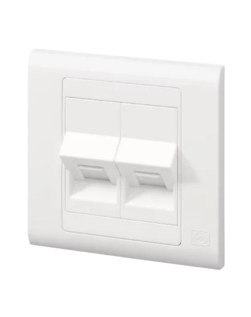 34 MK ESSENTIALS DATA SOCKET 2GANG RJ45-MV429WHI - Image 1