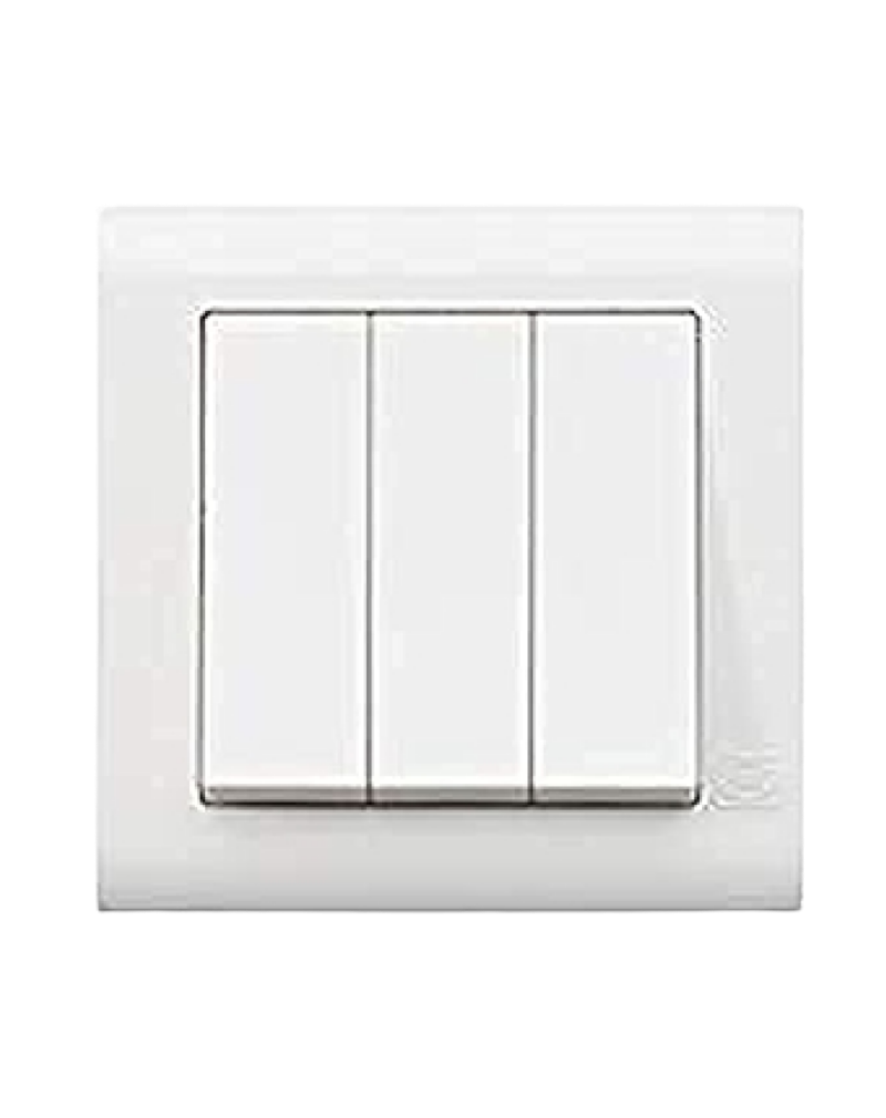 5 MK ESSENTIALS 3GANG 1WAY WIDE ROCKER-MV4783W1WHI - Image 1