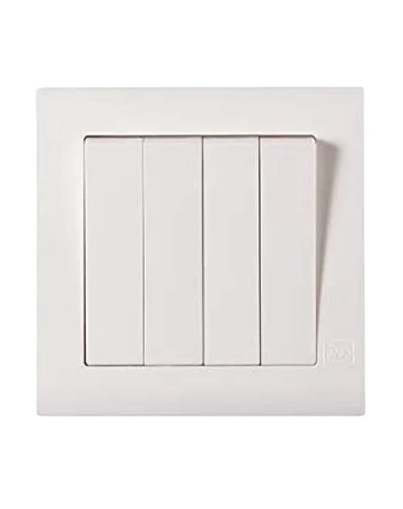 7 MK ESSENTIALS 4GANG 1WAY WIDE ROCKER-MV4784W1WH1 - Image 1