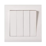 MK ESSENTIALS 4GANG 2WAY WIDE ROCKER-MKMV4784WHI