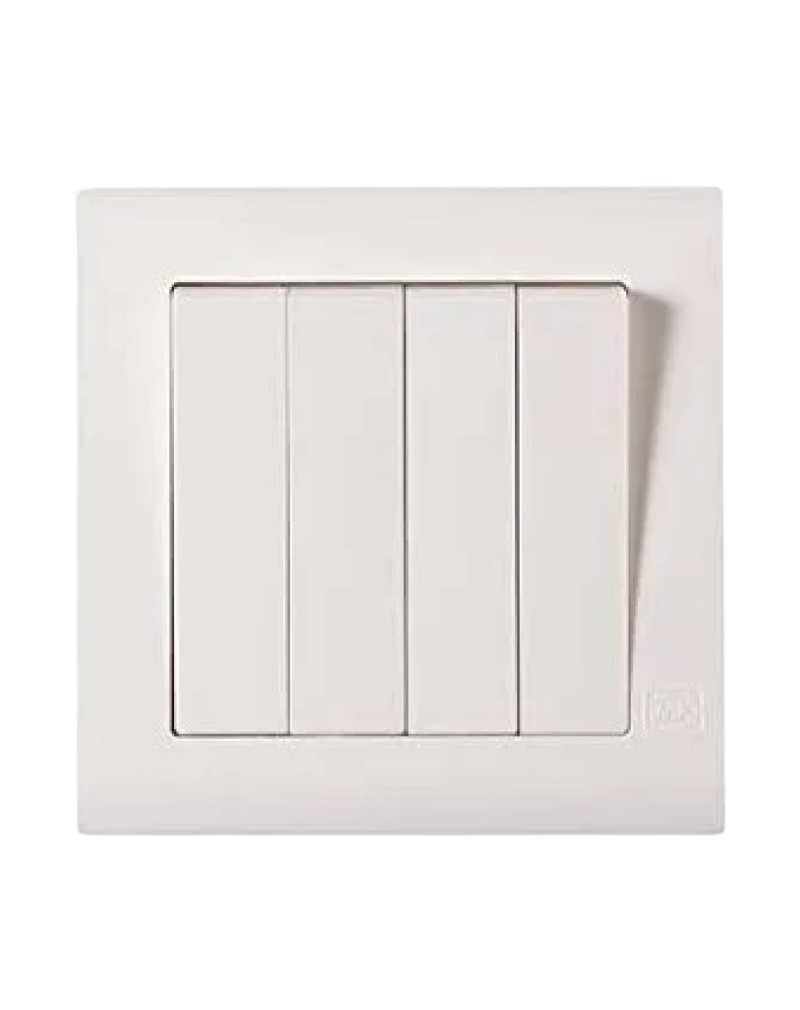 8 MK ESSENTIALS 4GANG 2WAY WIDE ROCKER-MKMV4784WHI - Image 1